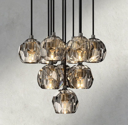 Beula De Cristal Clear/ Smoke Glass Round Cluster Chandelier 14", 19", 24", 30", 40" - GILDLAMPS