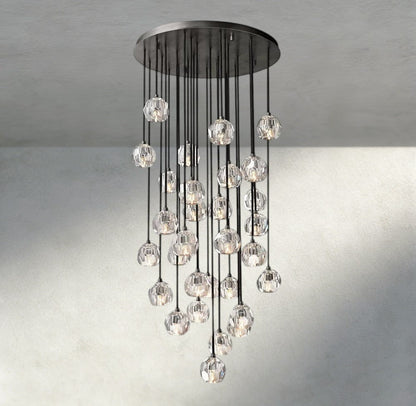 Beula De Cristal Clear/ Smoke Glass Round Cluster Chandelier 14", 19", 24", 30", 40" - GILDLAMPS