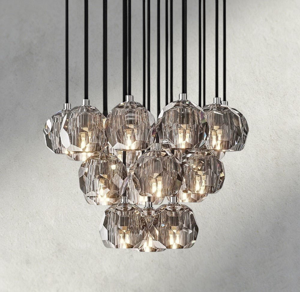 Beula De Cristal Clear/ Smoke Glass Round Cluster Chandelier 14", 19", 24", 30", 40" - GILDLAMPS