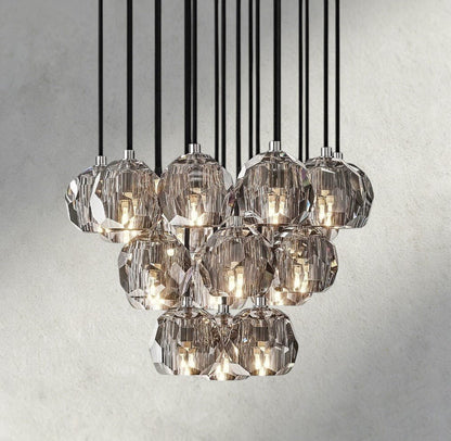 Beula De Cristal Clear/ Smoke Glass Round Cluster Chandelier 14", 19", 24", 30", 40" - GILDLAMPS