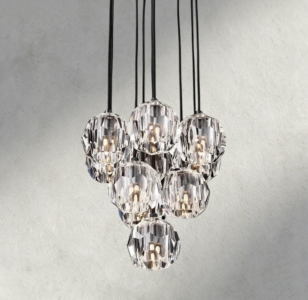 Beula De Cristal Clear/ Smoke Glass Round Cluster Chandelier 14", 19", 24", 30", 40" - GILDLAMPS