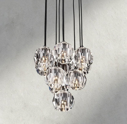 Beula De Cristal Clear/ Smoke Glass Round Cluster Chandelier 14", 19", 24", 30", 40" - GILDLAMPS
