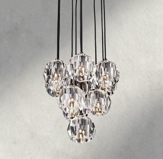 Beula De Cristal Clear/ Smoke Glass Round Cluster Chandelier 14", 19", 24", 30", 40" - GILDLAMPS