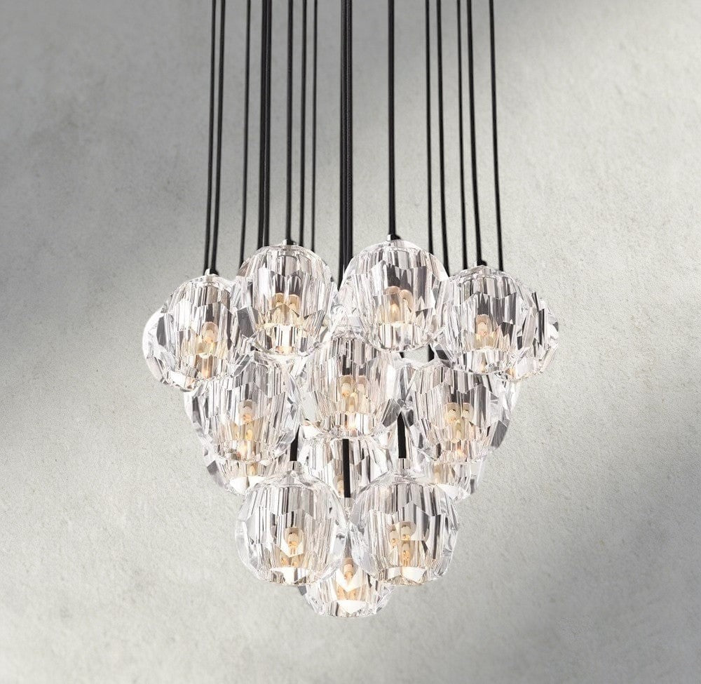 Beula De Cristal Clear/ Smoke Glass Round Cluster Chandelier 14", 19", 24", 30", 40" - GILDLAMPS