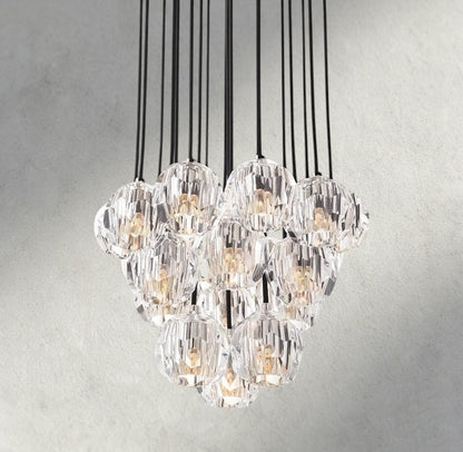Beula De Cristal Clear/ Smoke Glass Round Cluster Chandelier 14", 19", 24", 30", 40" - GILDLAMPS