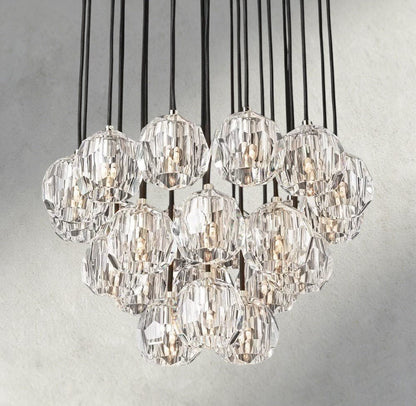 Beula De Cristal Clear/ Smoke Glass Round Cluster Chandelier 14", 19", 24", 30", 40" - GILDLAMPS