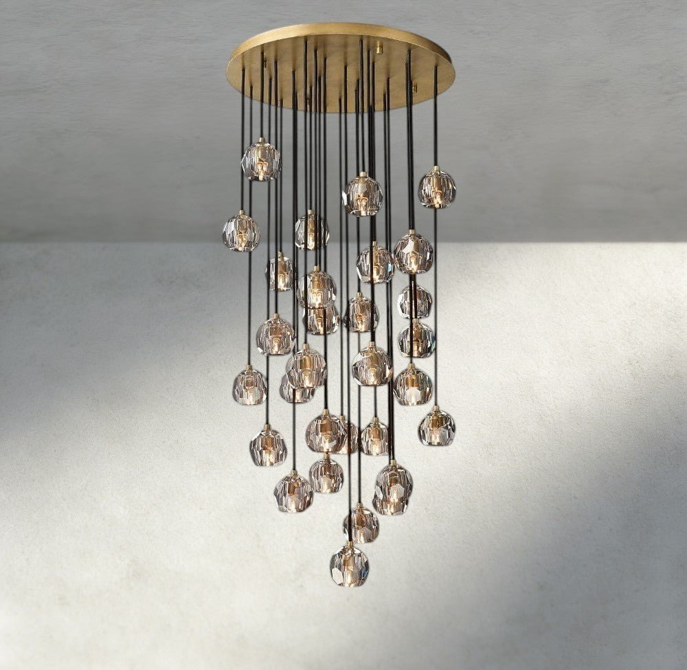 Beula De Cristal Clear/ Smoke Glass Round Cluster Chandelier 14", 19", 24", 30", 40" - GILDLAMPS