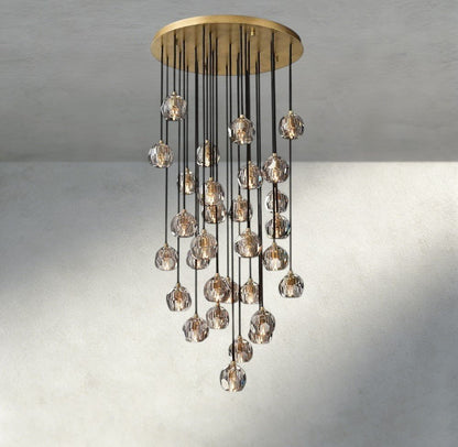 Beula De Cristal Clear/ Smoke Glass Round Cluster Chandelier 14", 19", 24", 30", 40" - GILDLAMPS
