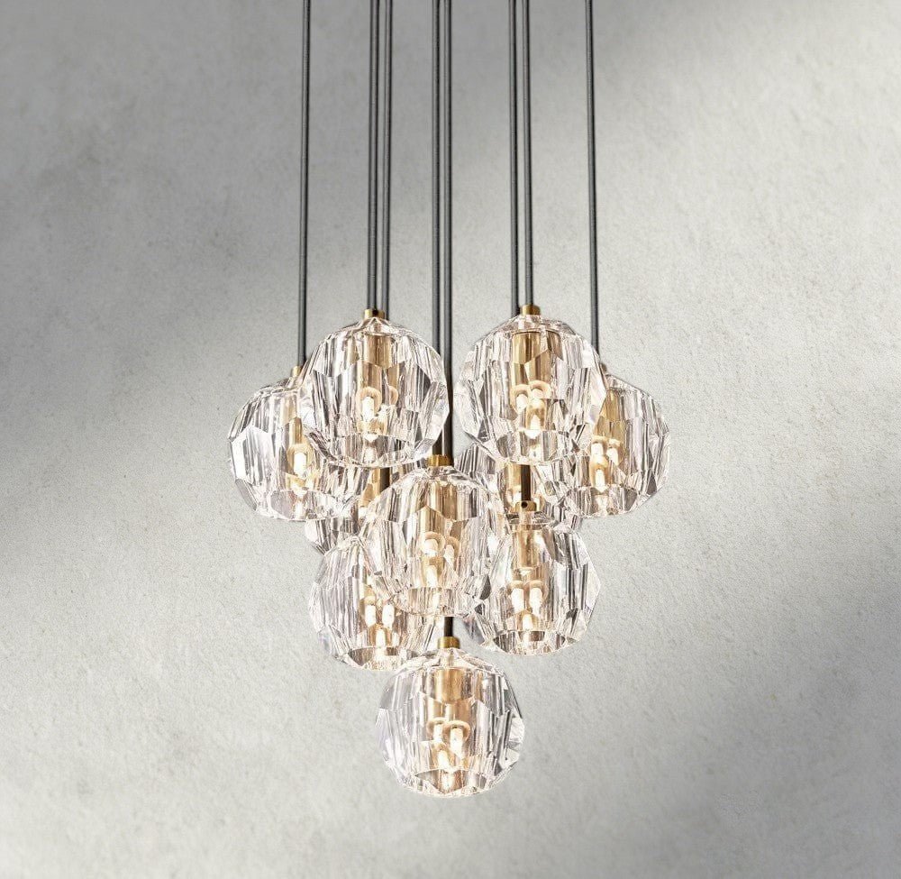Beula De Cristal Clear/ Smoke Glass Round Cluster Chandelier 14", 19", 24", 30", 40" - GILDLAMPS