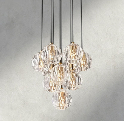Beula De Cristal Clear/ Smoke Glass Round Cluster Chandelier 14", 19", 24", 30", 40" - GILDLAMPS