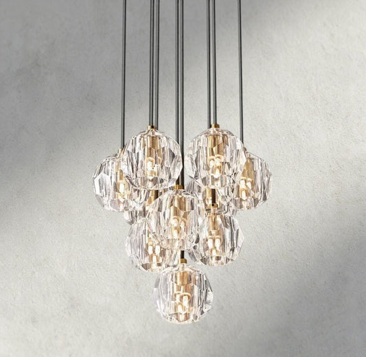 Beula De Cristal Clear/ Smoke Glass Round Cluster Chandelier 14", 19", 24", 30", 40" - GILDLAMPS