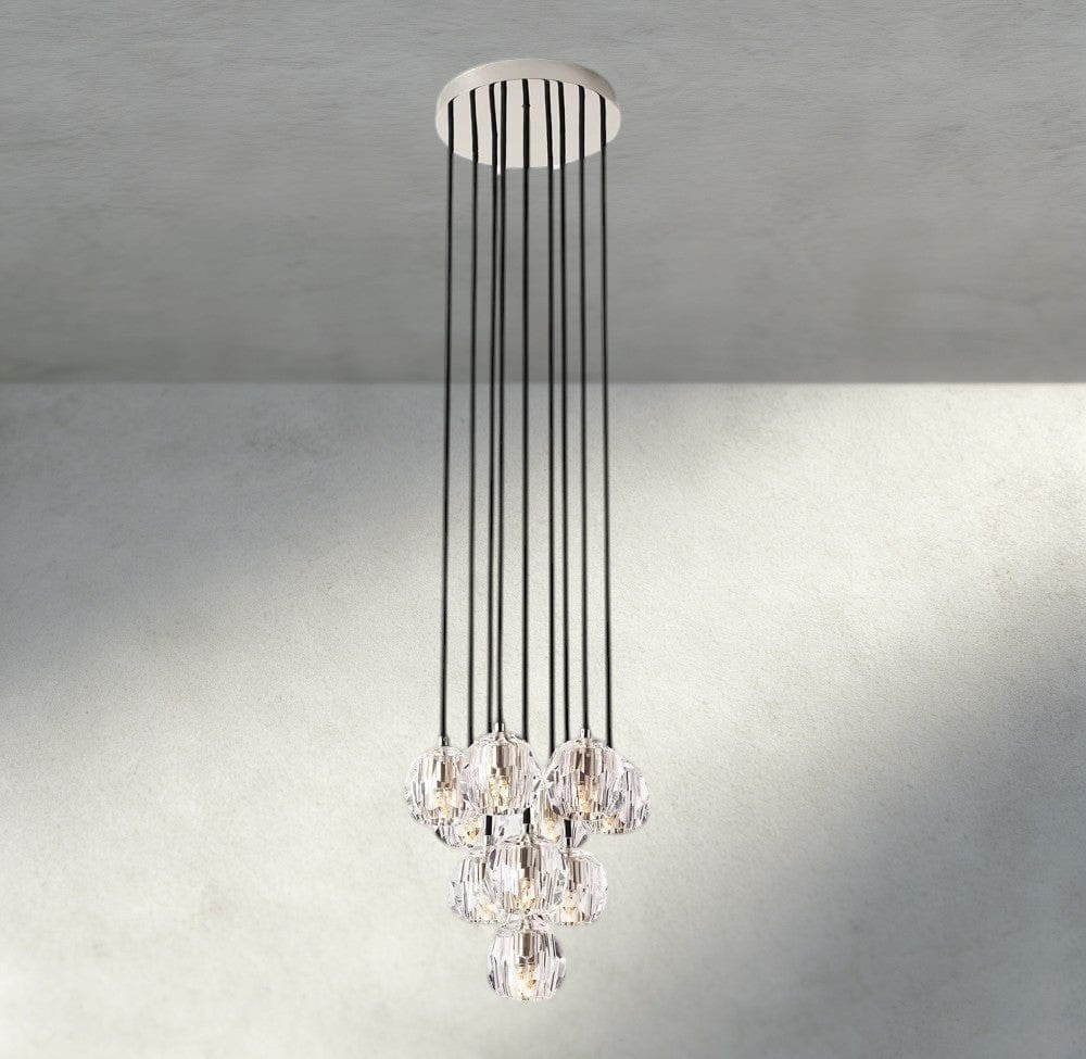 Beula De Cristal Clear/ Smoke Glass Round Cluster Chandelier 14", 19", 24", 30", 40" - GILDLAMPS