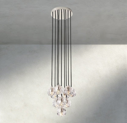 Beula De Cristal Clear/ Smoke Glass Round Cluster Chandelier 14", 19", 24", 30", 40" - GILDLAMPS