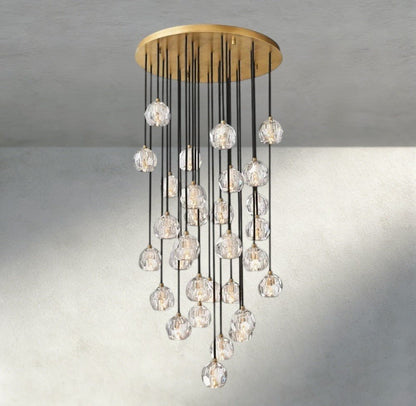Beula De Cristal Clear/ Smoke Glass Round Cluster Chandelier 14", 19", 24", 30", 40" - GILDLAMPS