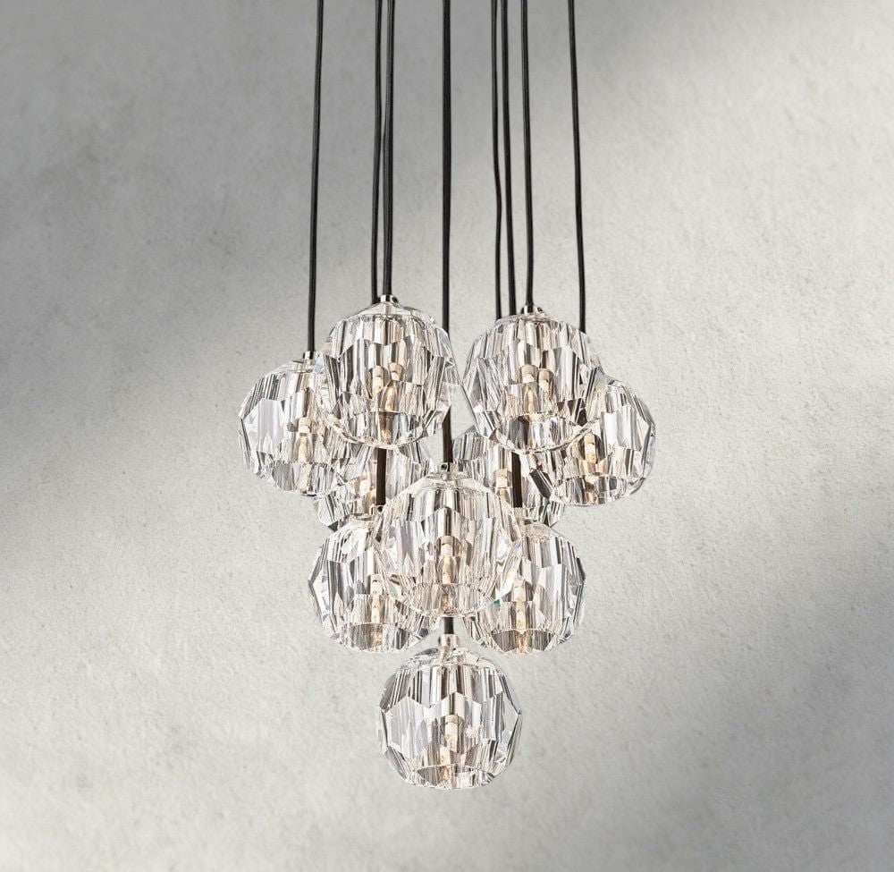 Beula De Cristal Clear/ Smoke Glass Round Cluster Chandelier 14", 19", 24", 30", 40" - GILDLAMPS