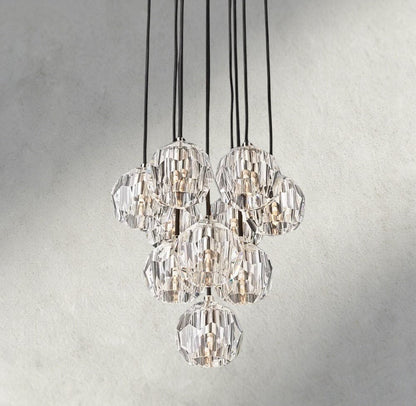 Beula De Cristal Clear/ Smoke Glass Round Cluster Chandelier 14", 19", 24", 30", 40" - GILDLAMPS