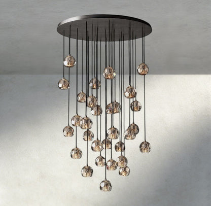 Beula De Cristal Clear/ Smoke Glass Round Cluster Chandelier 14", 19", 24", 30", 40" - GILDLAMPS