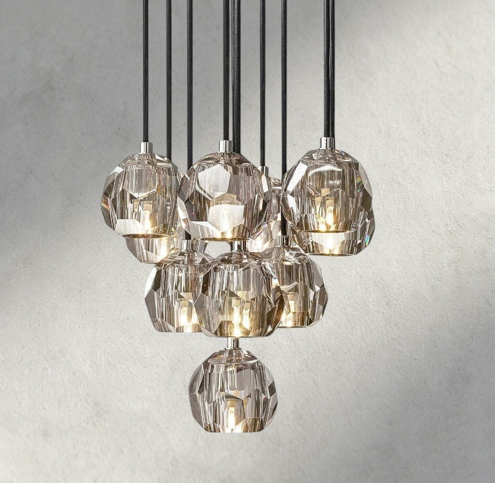 Beula De Cristal Clear/ Smoke Glass Round Cluster Chandelier 14", 19", 24", 30", 40" - GILDLAMPS