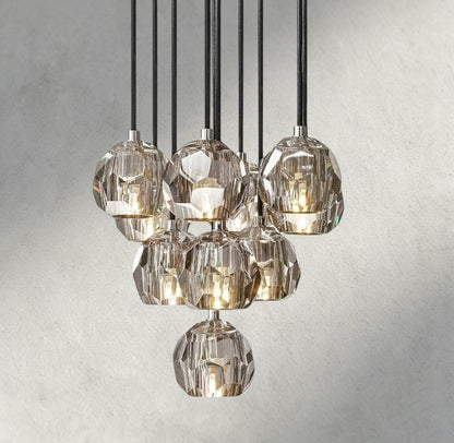 Beula De Cristal Clear/ Smoke Glass Round Cluster Chandelier 14", 19", 24", 30", 40" - GILDLAMPS