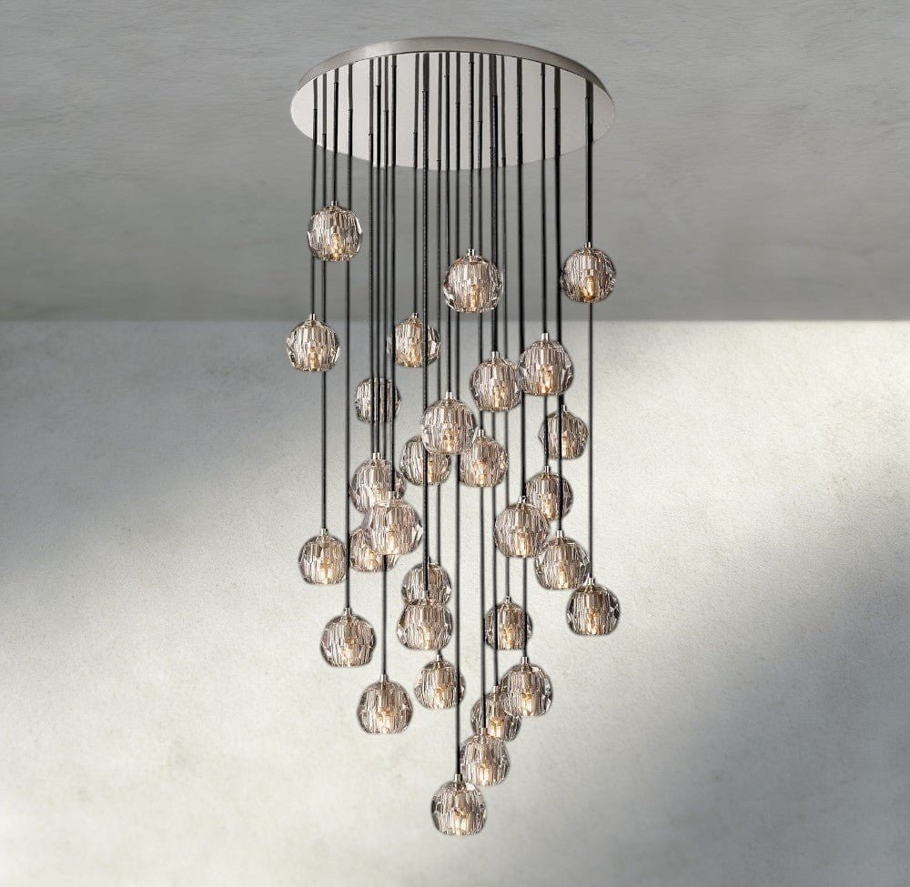 Beula De Cristal Clear/ Smoke Glass Round Cluster Chandelier 14", 19", 24", 30", 40" - GILDLAMPS