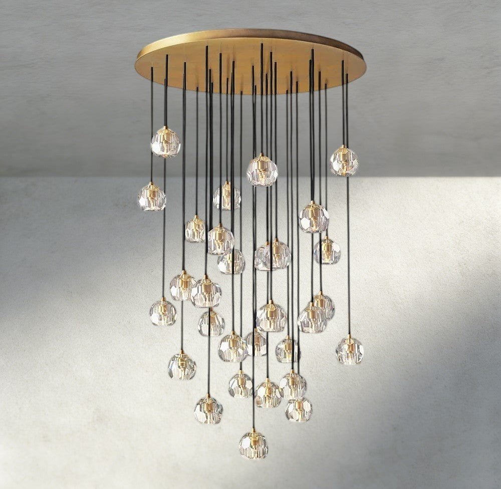Beula De Cristal Clear/ Smoke Glass Round Cluster Chandelier 14", 19", 24", 30", 40" - GILDLAMPS