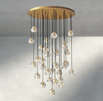 Beula De Cristal Clear/ Smoke Glass Round Cluster Chandelier 14", 19", 24", 30", 40" - GILDLAMPS