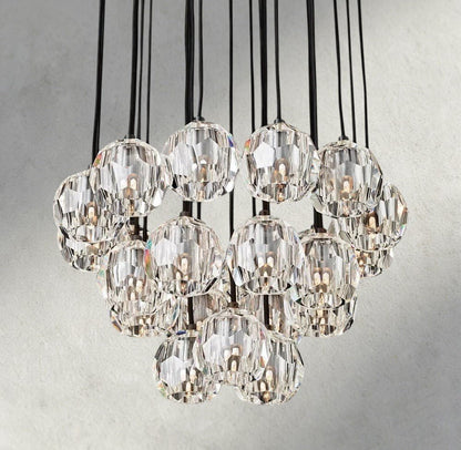 Beula De Cristal Clear/ Smoke Glass Round Cluster Chandelier 14", 19", 24", 30", 40" - GILDLAMPS