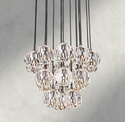 Beula De Cristal Clear/ Smoke Glass Round Cluster Chandelier 14", 19", 24", 30", 40" - GILDLAMPS