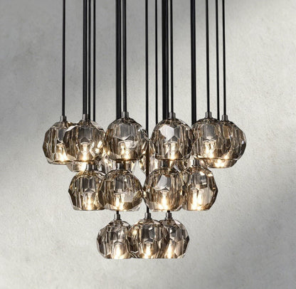 Beula De Cristal Clear/ Smoke Glass Round Cluster Chandelier 14", 19", 24", 30", 40" - GILDLAMPS