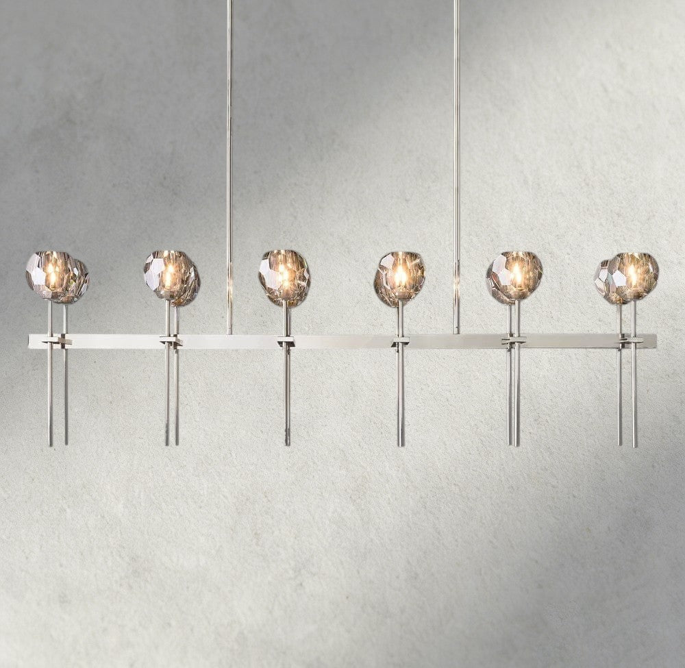 Beula De Cristal Double Linear Chandelier 60" - GILDLAMPS