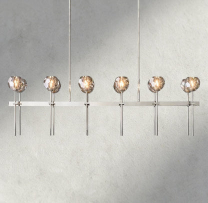 Beula De Cristal Double Linear Chandelier 60" - GILDLAMPS