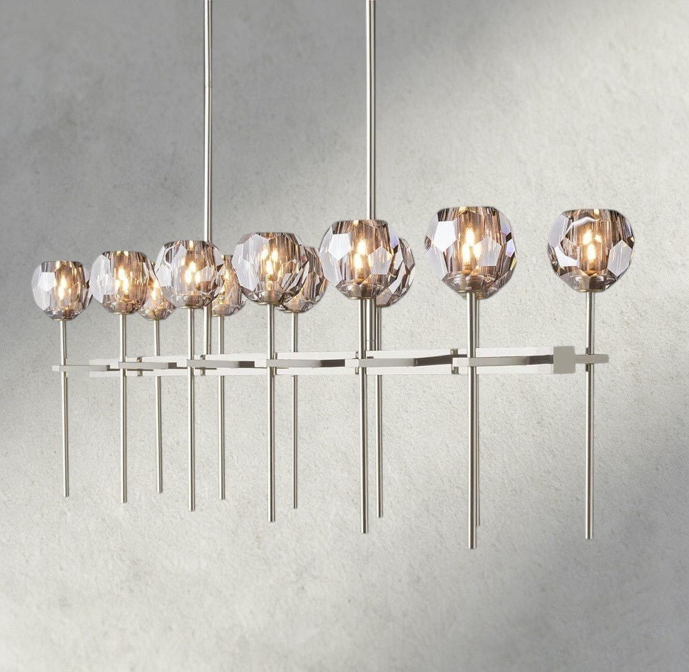 Beula De Cristal Double Linear Chandelier 60" - GILDLAMPS