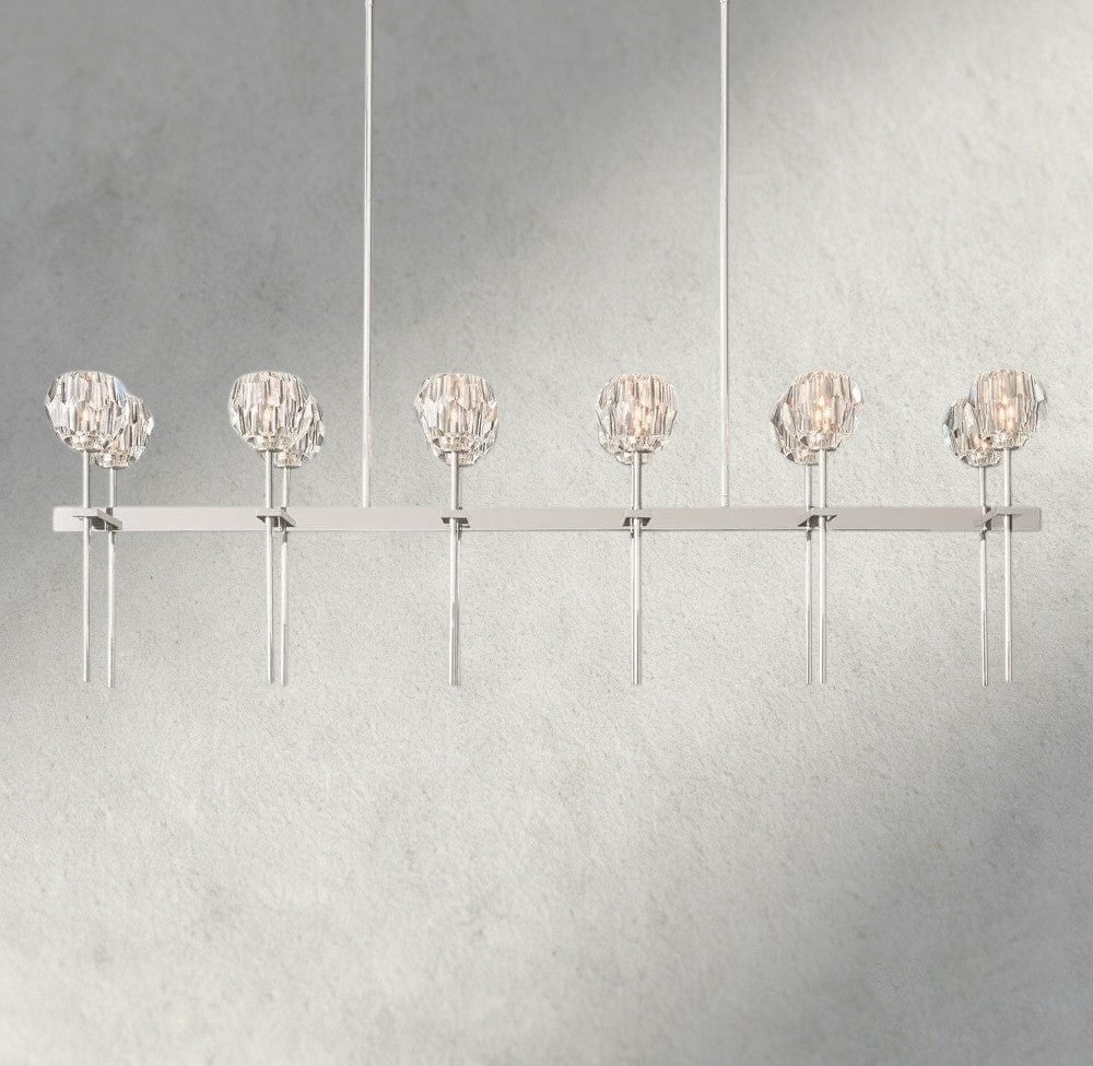 Beula De Cristal Double Linear Chandelier 60" - GILDLAMPS