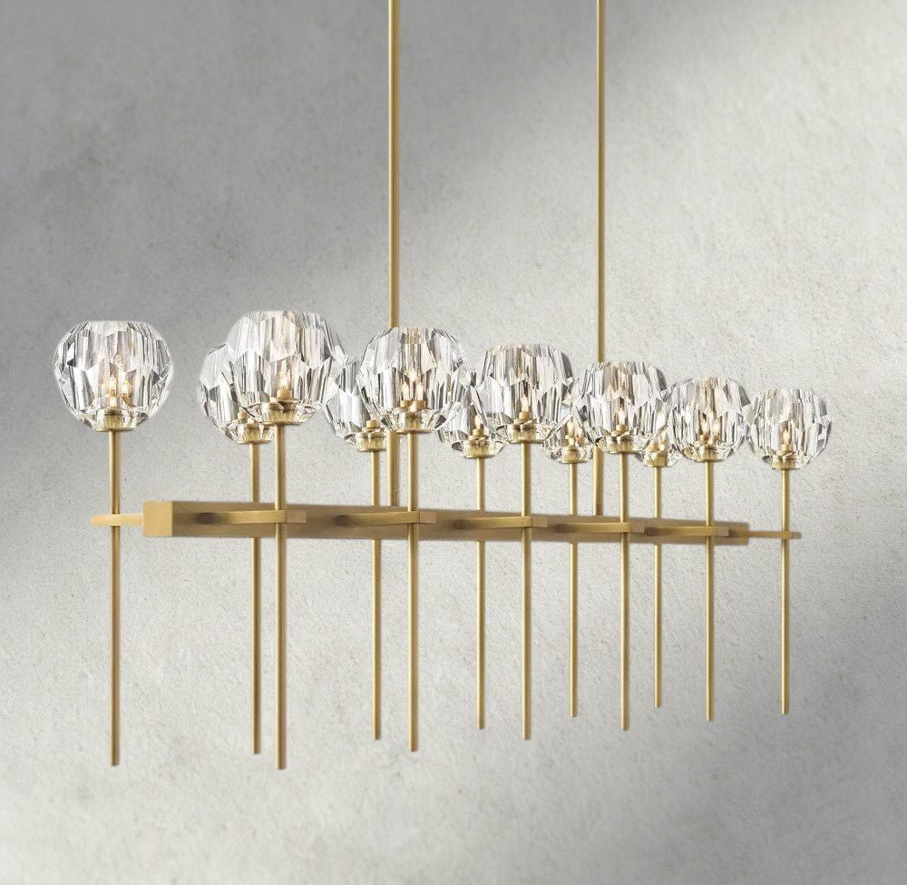 Beula De Cristal Double Linear Chandelier 60" - GILDLAMPS