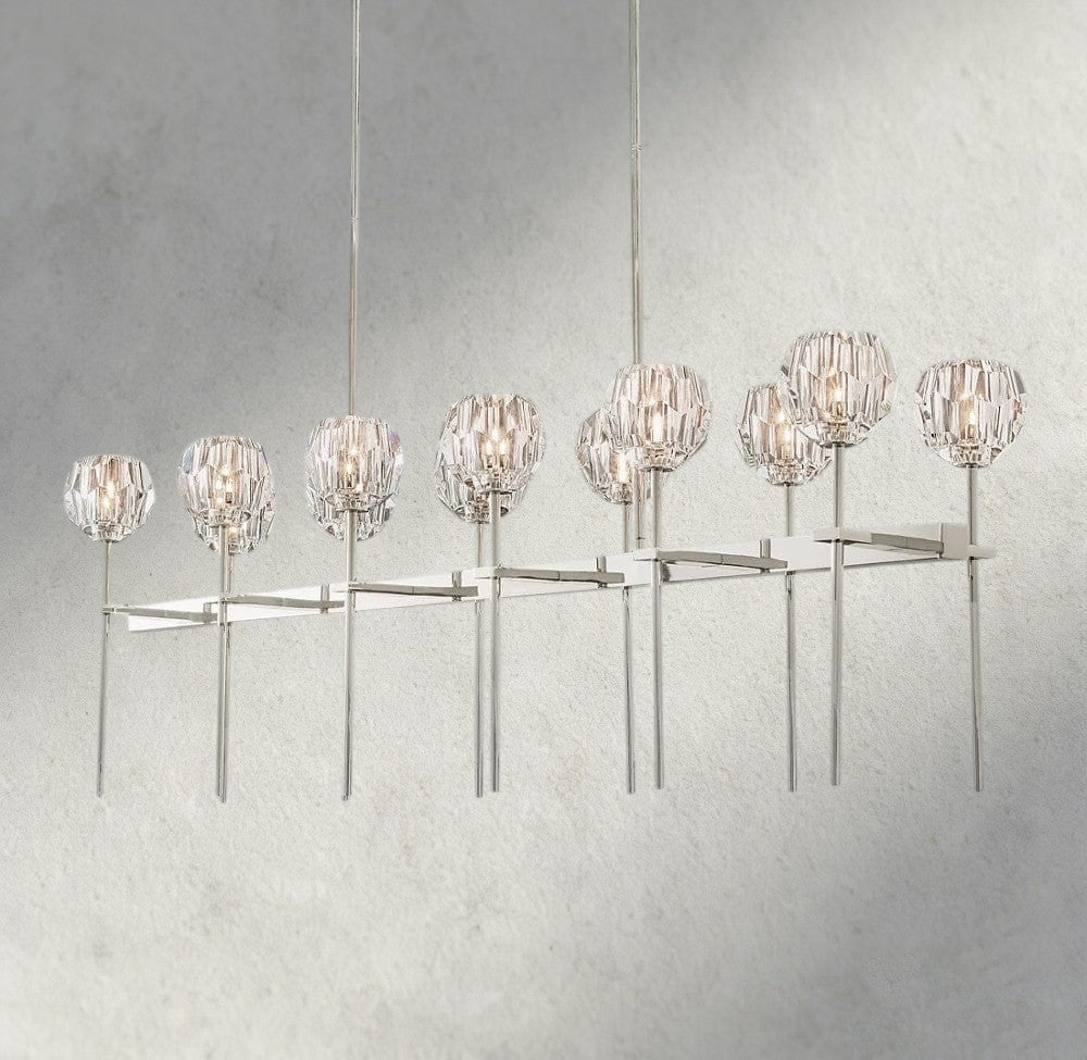 Beula De Cristal Double Linear Chandelier 60" - GILDLAMPS