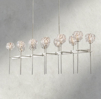 Beula De Cristal Double Linear Chandelier 60" - GILDLAMPS
