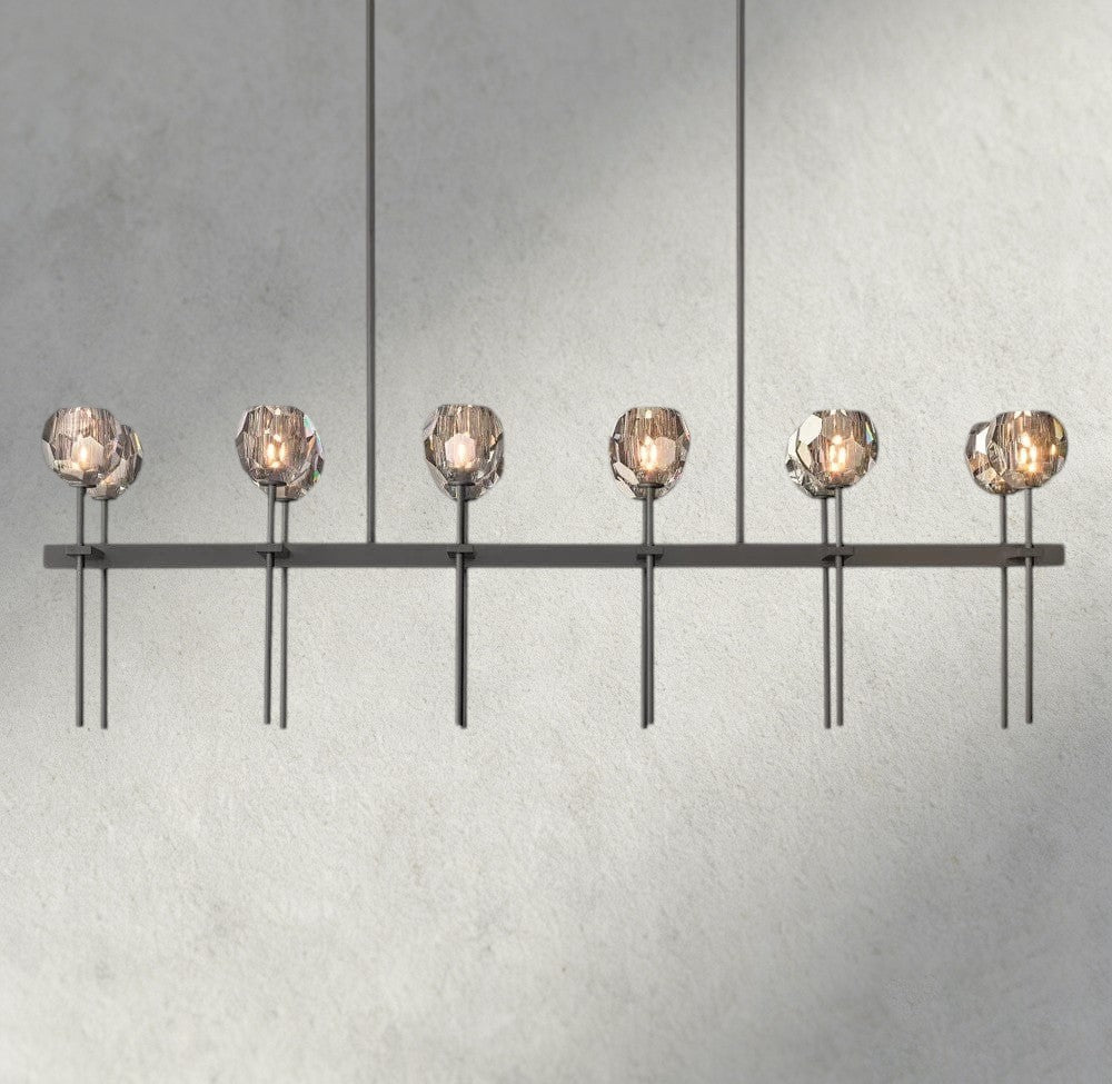 Beula De Cristal Double Linear Chandelier 60" - GILDLAMPS