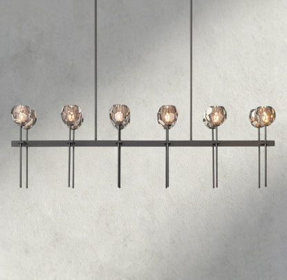Beula De Cristal Double Linear Chandelier 60" - GILDLAMPS