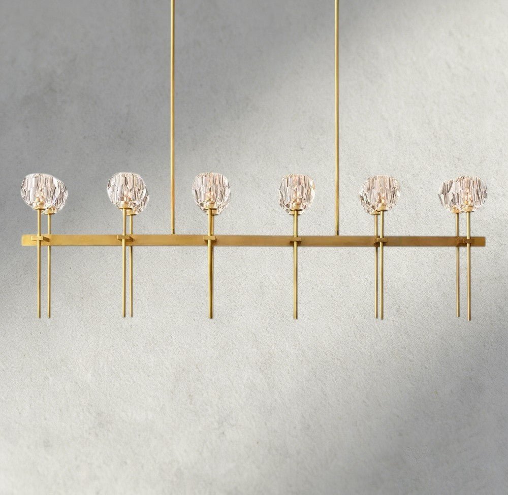 Beula De Cristal Double Linear Chandelier 60" - GILDLAMPS