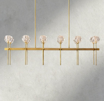 Beula De Cristal Double Linear Chandelier 60" - GILDLAMPS