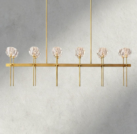 Beula De Cristal Double Linear Chandelier 60" - GILDLAMPS