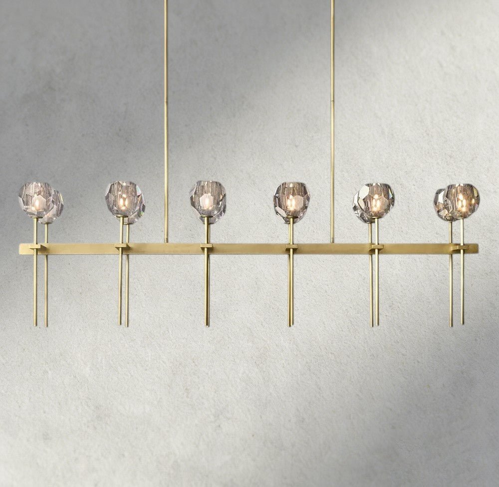 Beula De Cristal Double Linear Chandelier 60" - GILDLAMPS