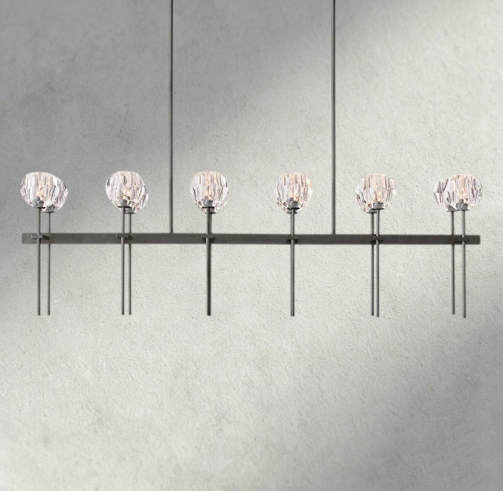 Beula De Cristal Double Linear Chandelier 60" - GILDLAMPS
