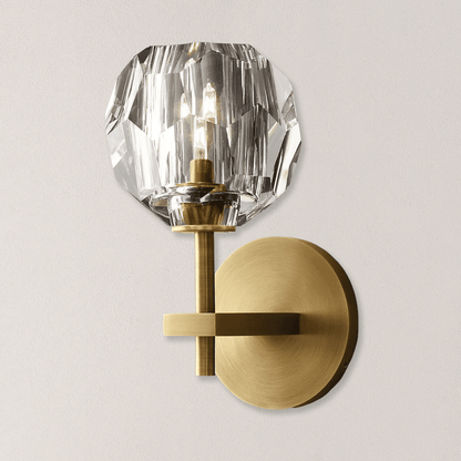 Beula De Crystal Ball Clear/Smoke Wall Sconce H9"/28"
