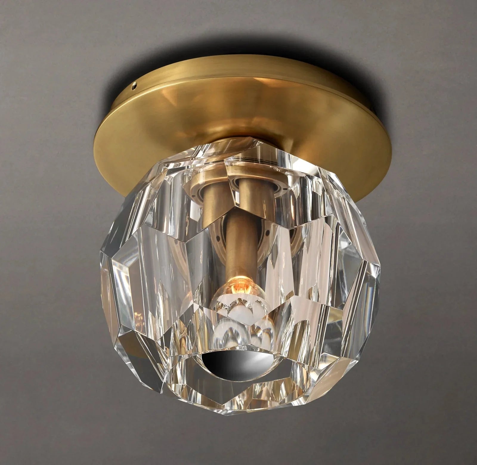 Beula De Smoke Cristal Glass Flushmount - GILDLAMPS