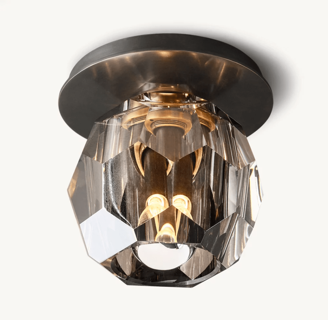 Beula De Smoke Cristal Glass Flushmount - GILDLAMPS
