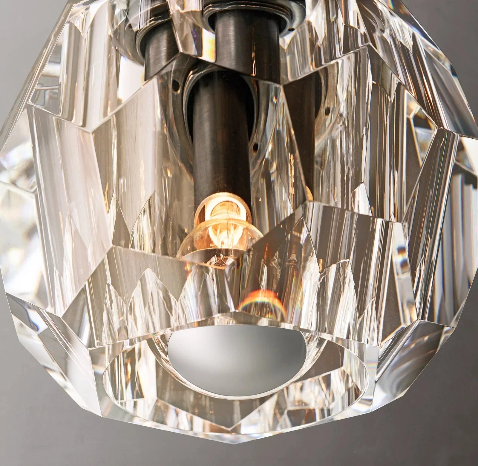 Beula De Smoke Cristal Glass Flushmount - GILDLAMPS
