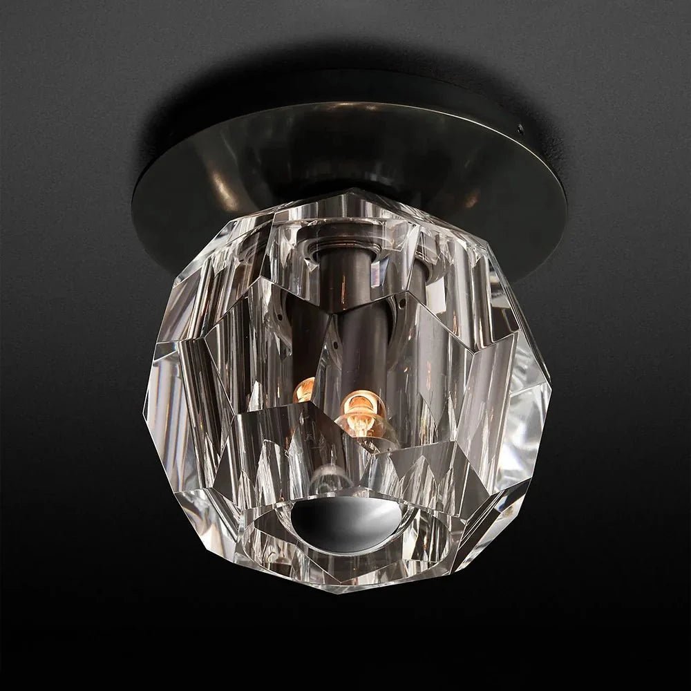Beula De Smoke Cristal Glass Flushmount - GILDLAMPS