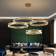 LA Modern Quartz Crystal Rings Chandelier
