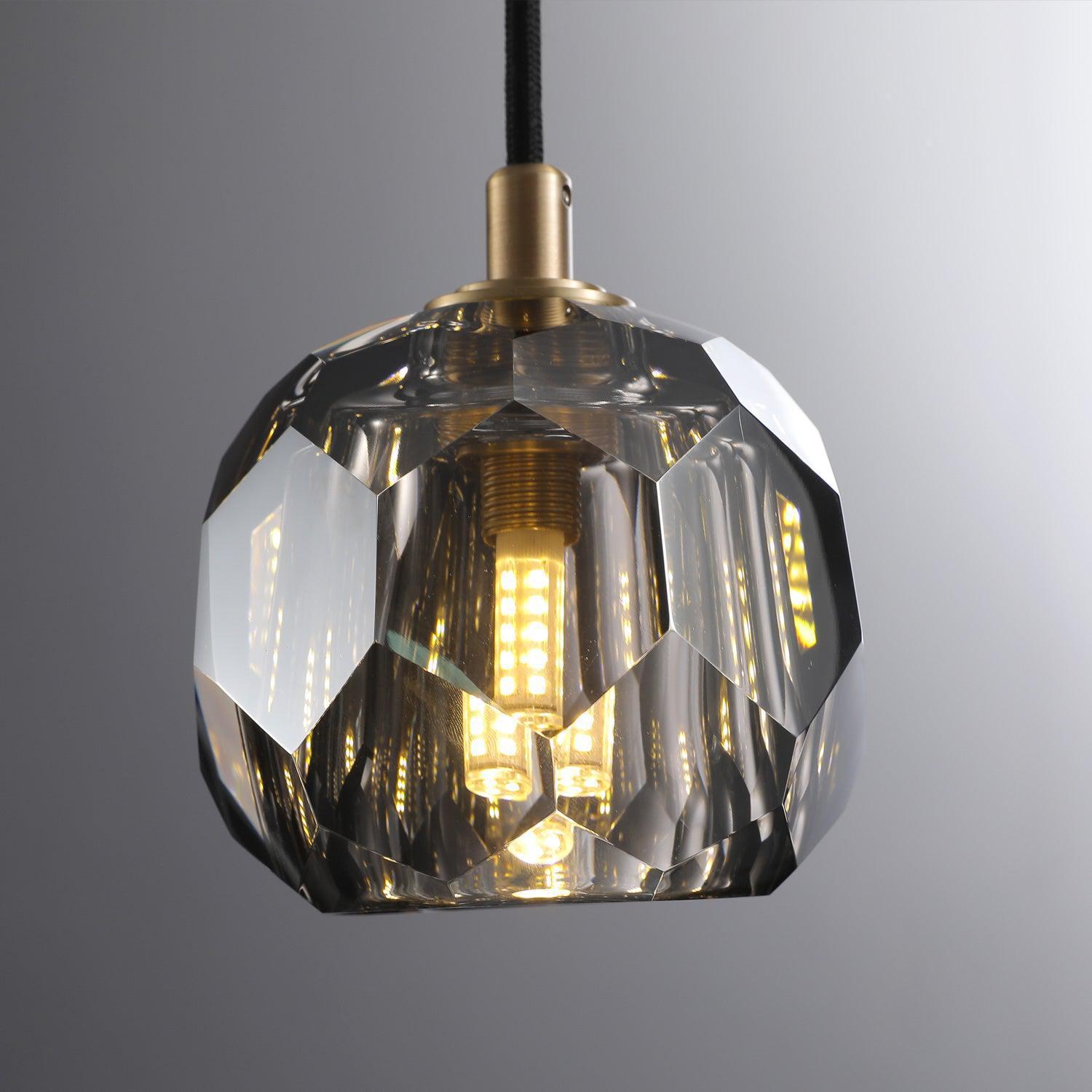 Bille De Crystal Glass Cord Pendant 5''D - GILDLAMPS